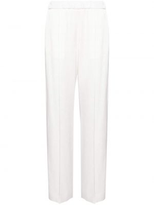 Saténové rovné kalhoty Jil Sander bílé