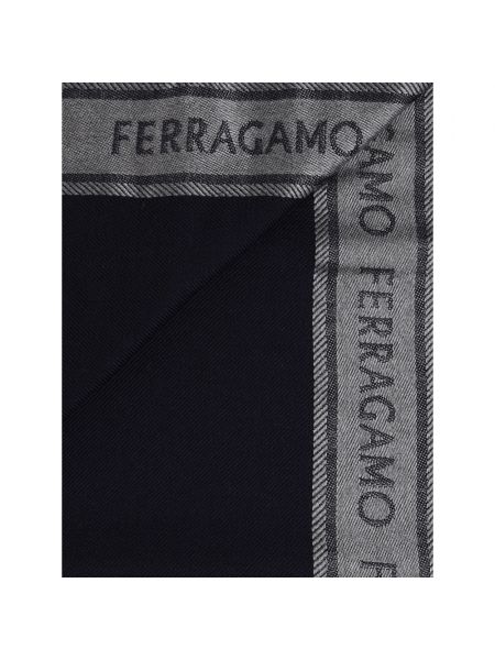 Bufanda de lana de seda Salvatore Ferragamo azul