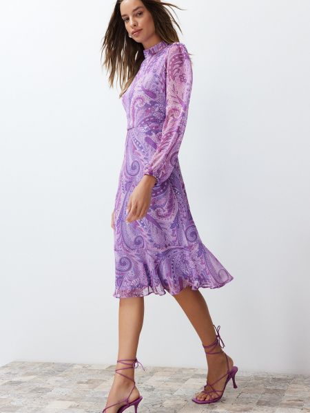 Плетена миди рокля от шифон Trendyol