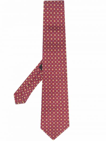 Corbata de seda con estampado con estampado geométrico Etro rojo