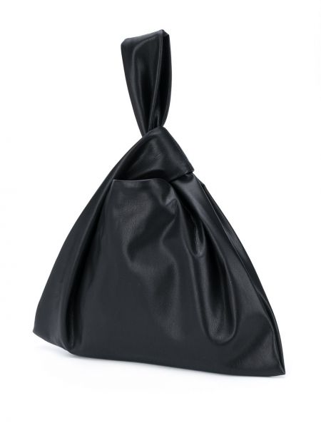 Kožená shopper kabelka z imitace kůže Nanushka černá
