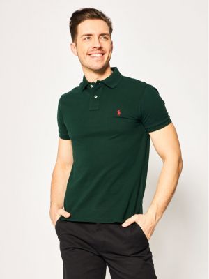 Polo marškinėliai slim fit Polo Ralph Lauren žalia