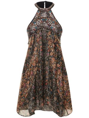 Hedvábné mini šaty Isabel Marant černé