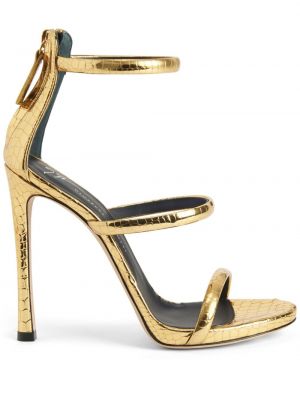 Nahast sandaalid Giuseppe Zanotti kuldne