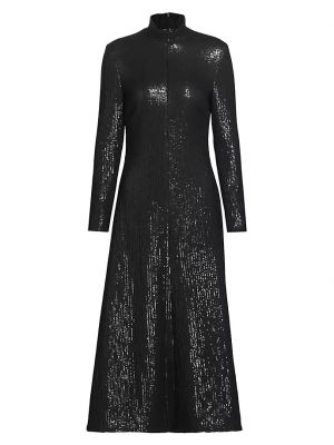 Платье с воротником с пайетками на молнии с высоким воротником Rosetta Getty черное