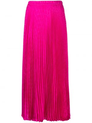 Plisované hedvábné midi sukně Valentino Garavani růžové