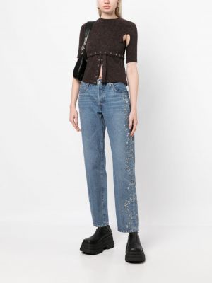 Skinny jeans aus baumwoll Anna Sui blau