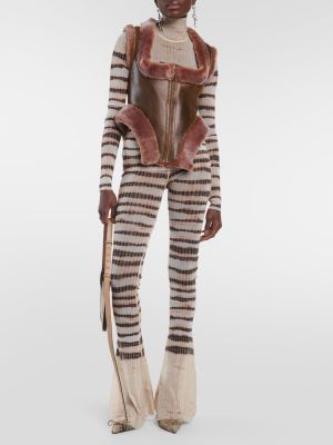 Usnjeni modrček Jean Paul Gaultier rjava