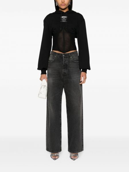Hoodie en coton en mesh Versace Jeans Couture