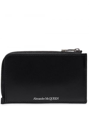 Peňaženka na zips s potlačou Alexander Mcqueen čierna