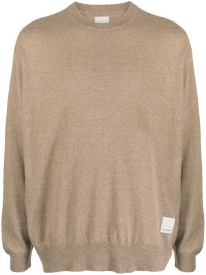 Пуловер с кръгло деколте Emporio Armani бежово