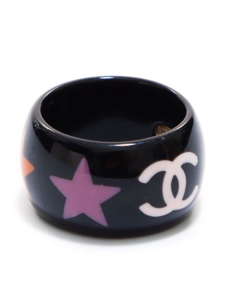 Žiedas su žvaigždės raštu Chanel Pre-owned juoda