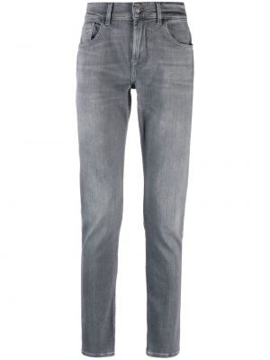 Smal låg midja skinny fit-jeans 7 For All Mankind grå