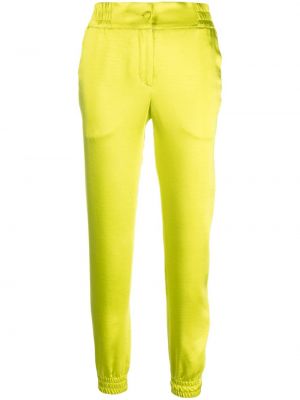 Satynowe spodnie sportowe Philipp Plein żółte