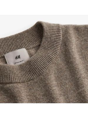 Шерстяной свитер из шерсти мериноса H&m коричневый