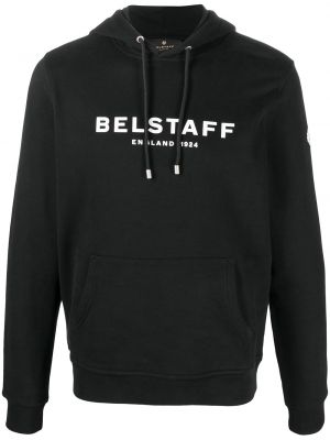 Trykt hettegenser Belstaff svart