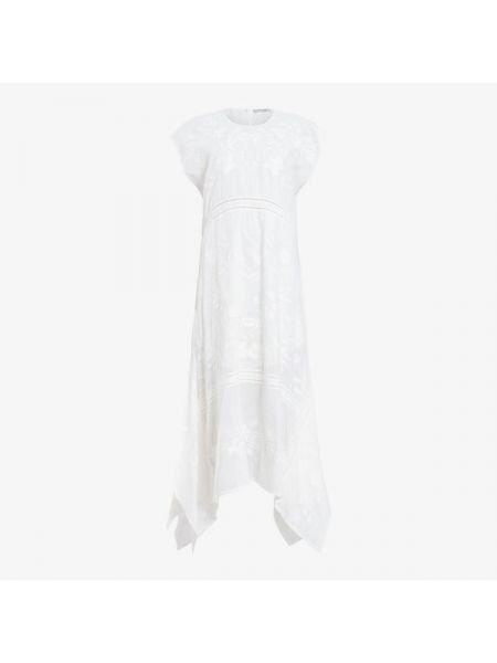 Длинное платье с вышивкой Allsaints белое