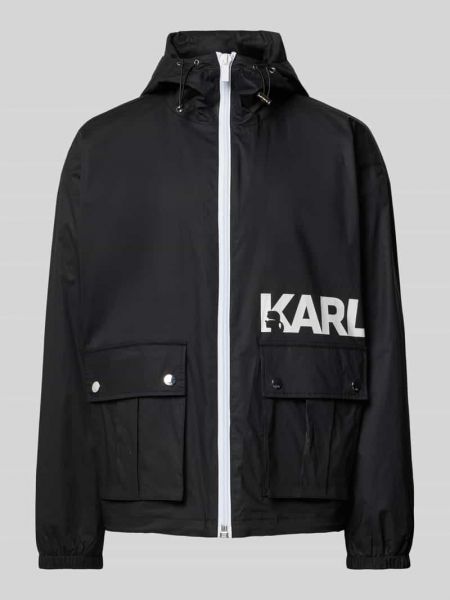 Kurtka z nadrukiem Karl Lagerfeld czarna