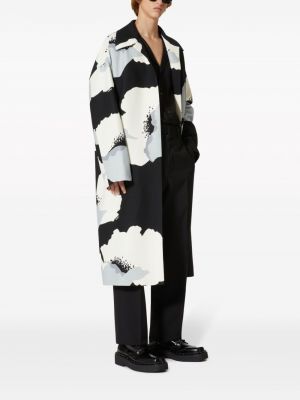 Oversized květinový kabát s potiskem Valentino Garavani černý