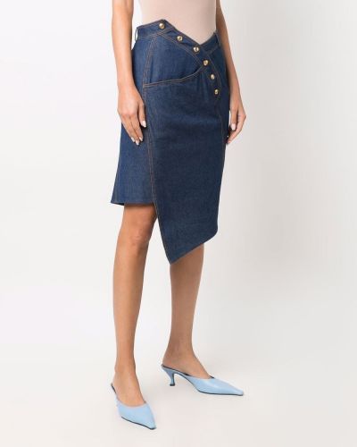 Asymetrické džínová sukně Christian Dior modré
