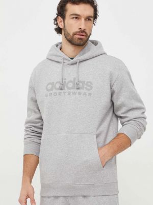 Hoodie s kapuljačom Adidas siva