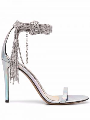 Sandały z kryształkami Alexandre Vauthier srebrne