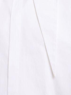 Drapovaná bavlněná košile Jil Sander bílá