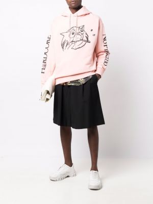 Kapučdžemperis ar apdruku Aries rozā