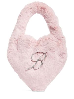 Taška s kožíškem se srdcovým vzorem Blumarine růžová