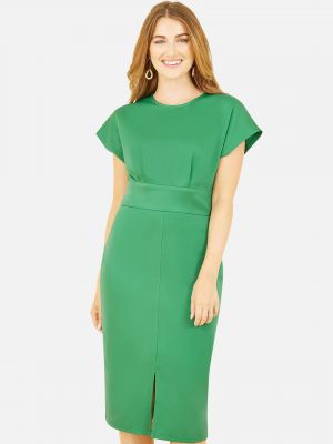 Приталенное платье Yumi зеленое