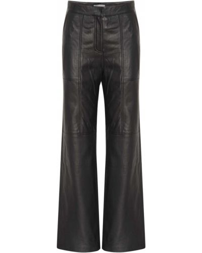 Kožené nohavice s vysokým pásom na zips 2ndday - čierna