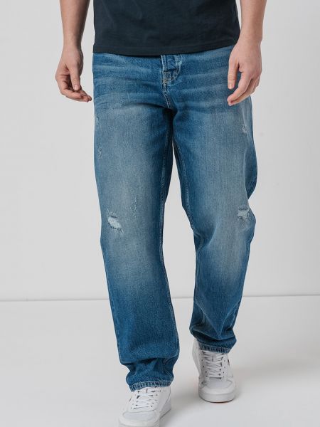 Джинсы свободного кроя с карманами Pepe Jeans London синие