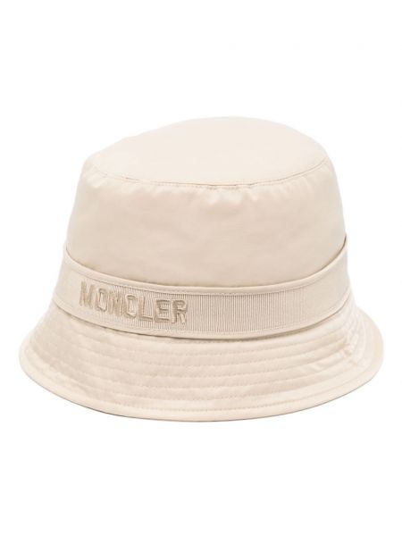 Καπέλο κουβά με κέντημα Moncler μπεζ