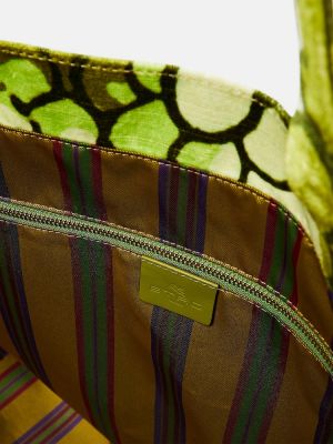 Kožna shopper torbica Etro zelena