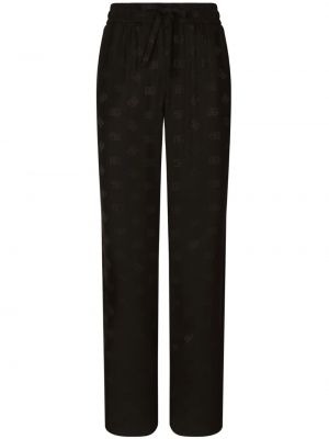 Pantaloni cu picior drept din jacard Dolce & Gabbana negru