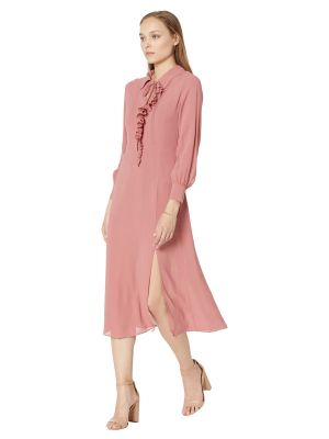 Асимметричное платье миди Ted Baker розовое