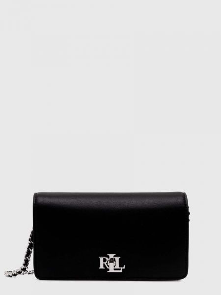 Kožna torbica Lauren Ralph Lauren crna