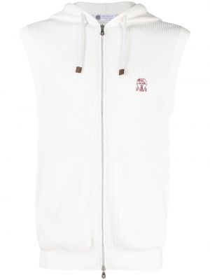 Ärmlös hoodie Brunello Cucinelli vit