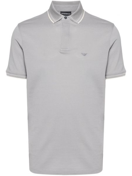 Işlemeli polo yaka tişört Emporio Armani gri