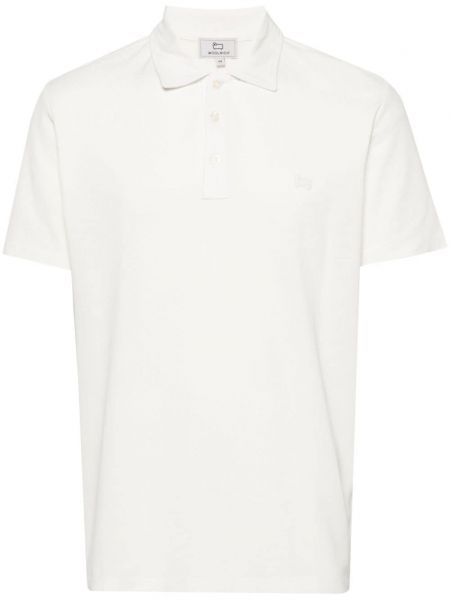 Памучна поло тениска Woolrich бяло
