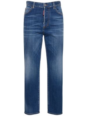 Straight fit džíny s vysokým pasem Dsquared2 modré