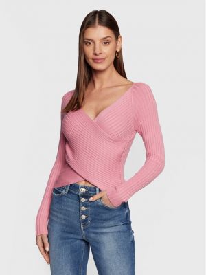 Пуловер slim Guess розово