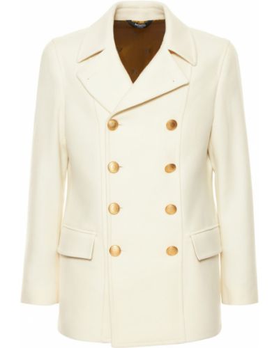 Вълнено палто Bottega Martinese бяло