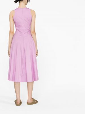 Kleid aus baumwoll mit v-ausschnitt ausgestellt Pinko pink
