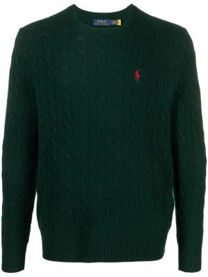 Pull brodé en laine à imprimé Polo Ralph Lauren vert