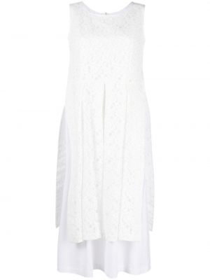 Bavlněné midi šaty bez rukávů Comme Des Garçons - bílá
