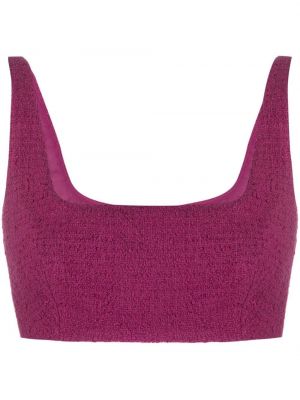 Tweed crop top Pinko lilla