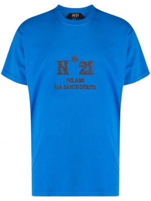 Bavlnené tričko s potlačou N°21 modrá
