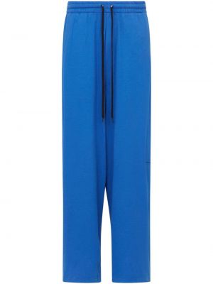 Pantaloni din bumbac cu croială lejeră Mm6 Maison Margiela albastru