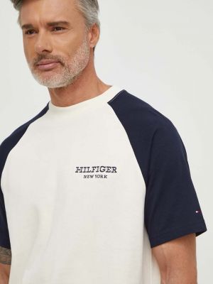 Тениска с дълъг ръкав с принт Tommy Hilfiger бежово